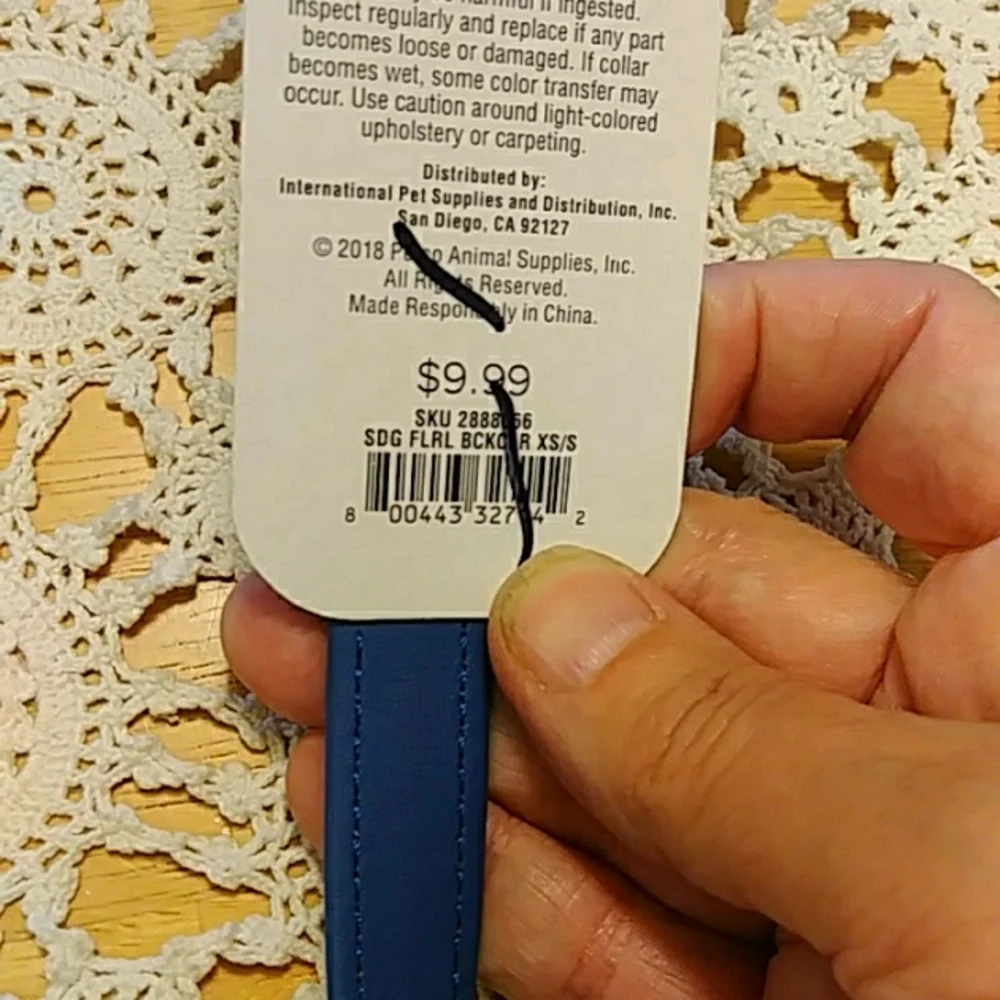 Doggie Collar - New Bond & Co Blue Blossom Dog Collar Small